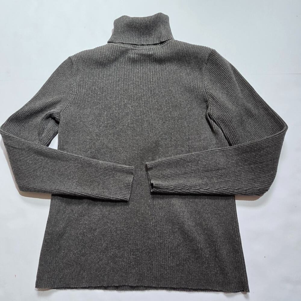 Ralph Lauren women's gray ribbed turtleneck Size small Vintage Hong Kong